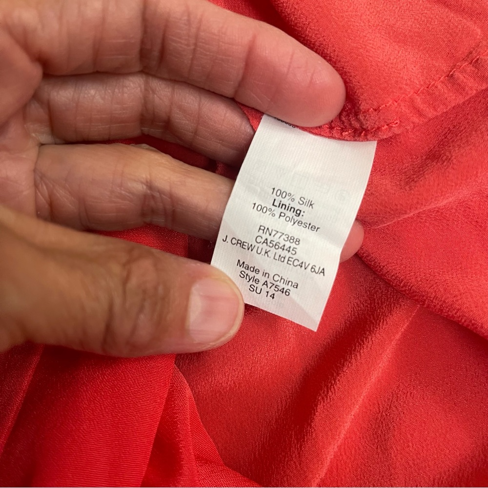 J Crew Coral Peach Silk Chiffon Maxi Gown in Coral, Women's Size 2 Petite - Picture 6 of 13